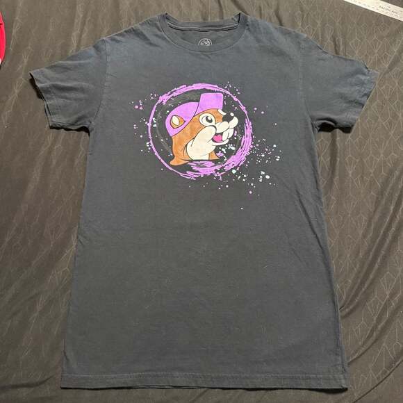 Buc-ee's Tops - Buc-ee's DJ Beaver Graffiti Graphic Print Black T-Shirt Size S